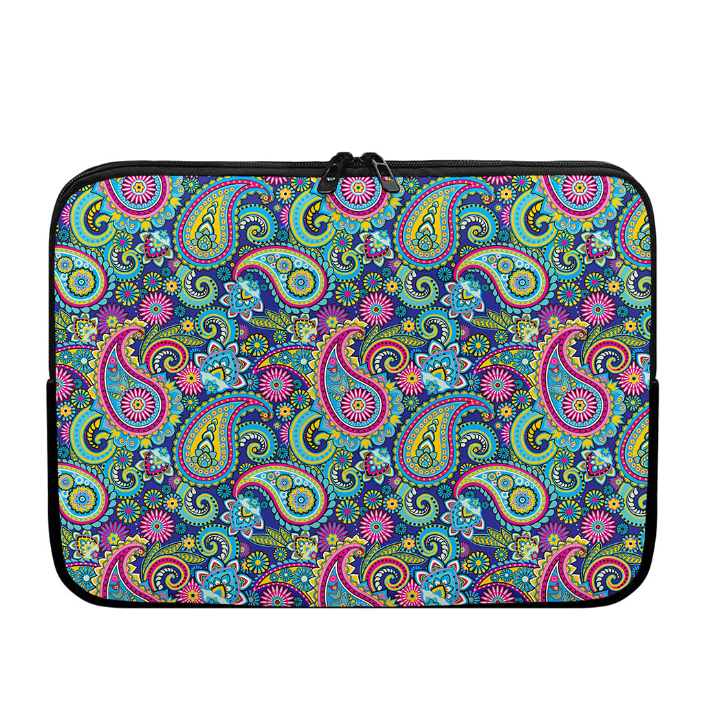 Colorful Paisley Pattern Print Laptop Sleeve