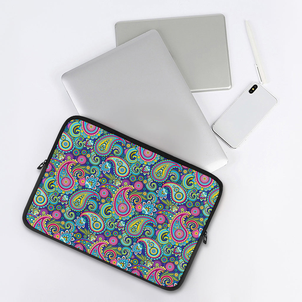 Colorful Paisley Pattern Print Laptop Sleeve