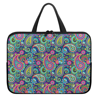 Colorful Paisley Pattern Print Laptop Sleeve With Handle