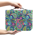 Colorful Paisley Pattern Print Leather Bible Cover