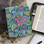 Colorful Paisley Pattern Print Leather Bible Cover