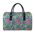 Colorful Paisley Pattern Print Leather Duffel Bag