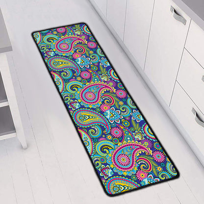 Colorful Paisley Pattern Print Long Kitchen Mat