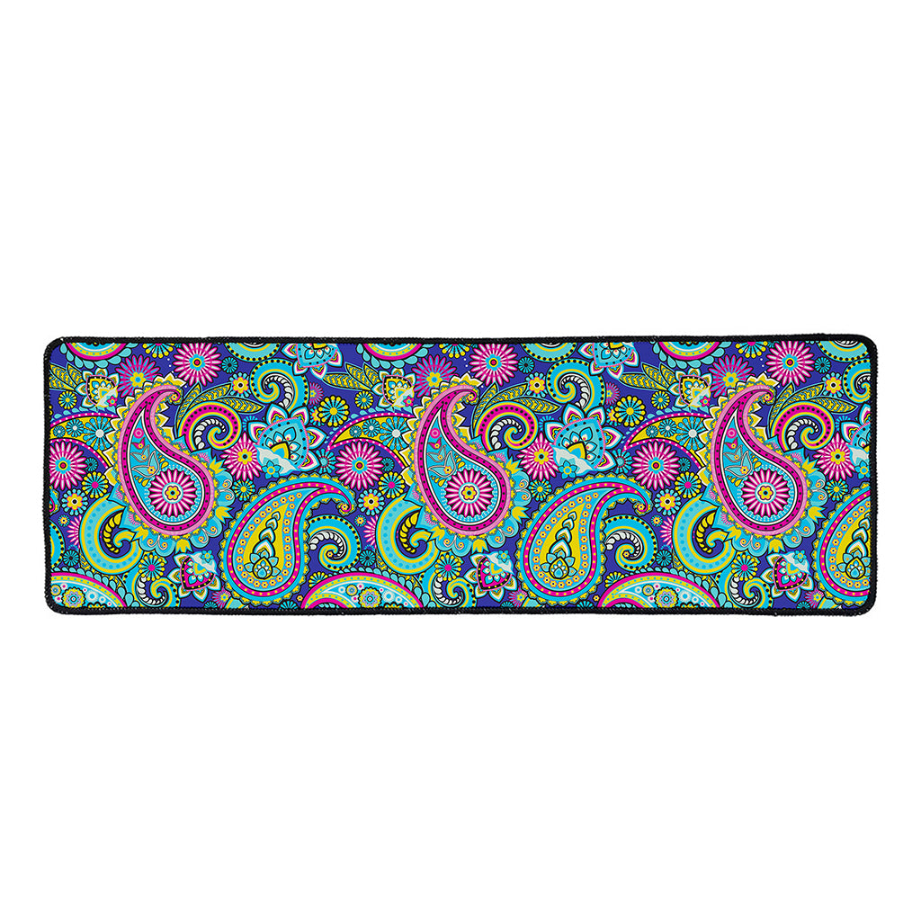Colorful Paisley Pattern Print Long Kitchen Mat