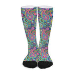 Colorful Paisley Pattern Print Long Socks