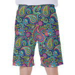 Colorful Paisley Pattern Print Men's Beach Shorts