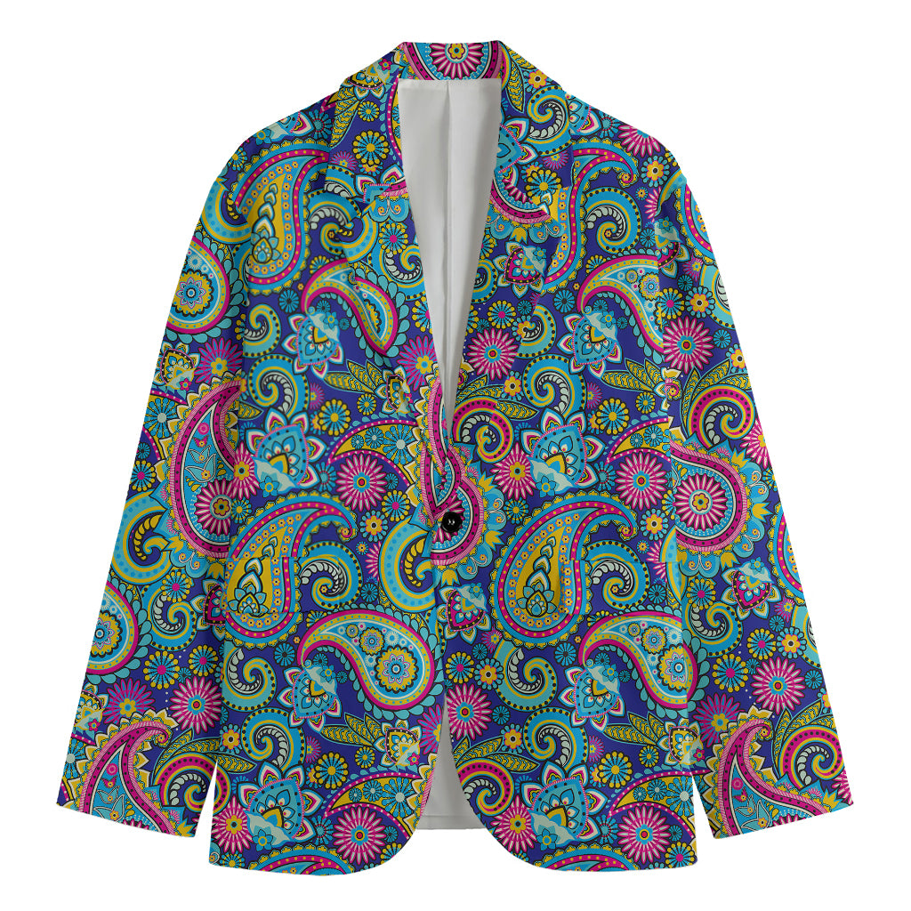 Colorful Paisley Pattern Print Men's Blazer