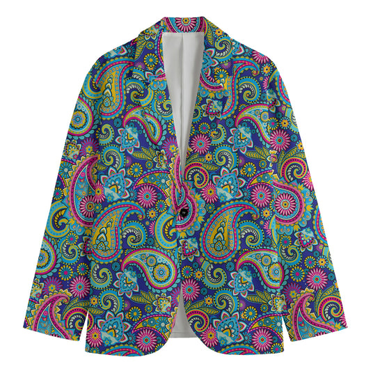 Colorful Paisley Pattern Print Men's Blazer