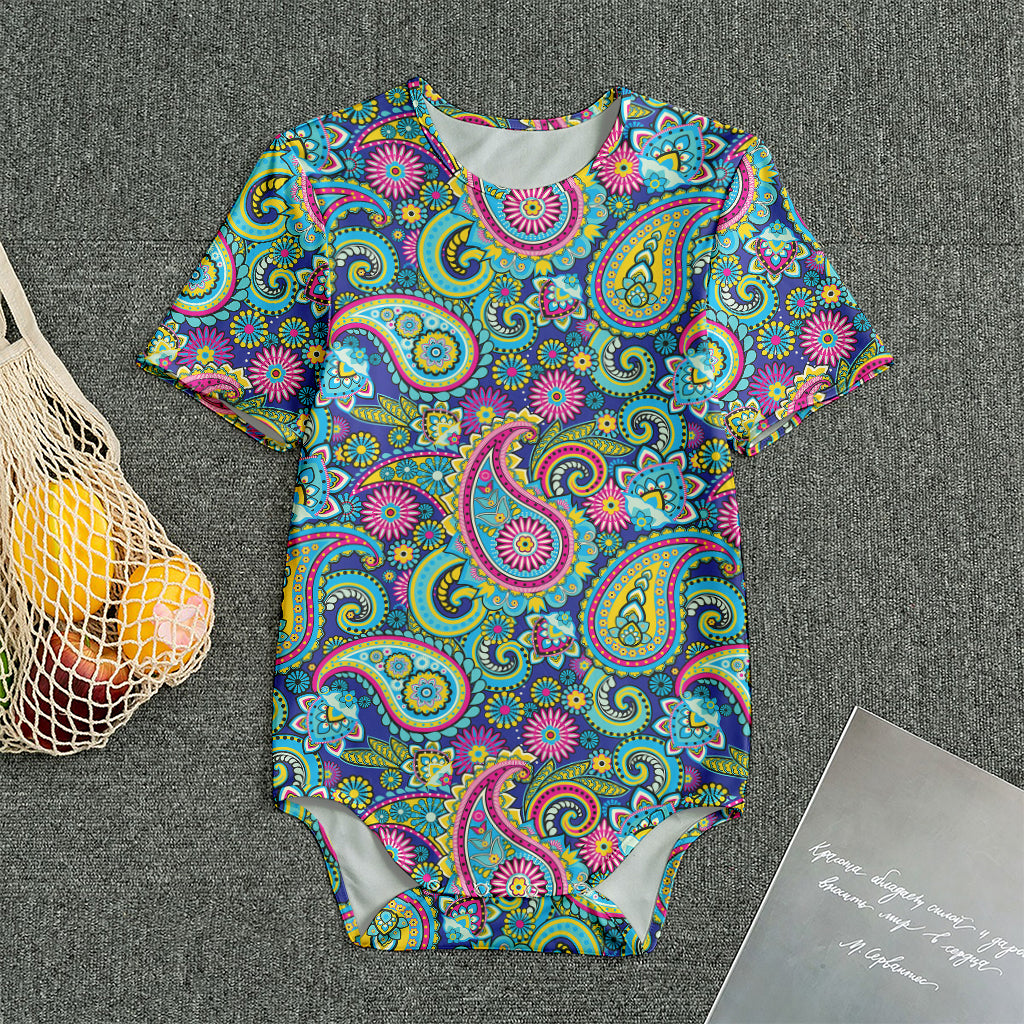 Colorful Paisley Pattern Print Men's Bodysuit