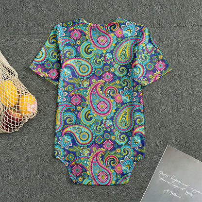 Colorful Paisley Pattern Print Men's Bodysuit