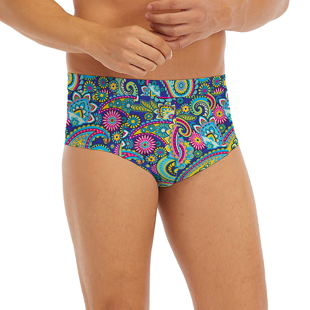 Colorful Paisley Pattern Print Men's Briefs