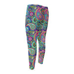 Colorful Paisley Pattern Print Men's Compression Pants