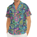 Colorful Paisley Pattern Print Men's Deep V-Neck Shirt