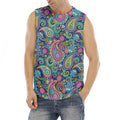 Colorful Paisley Pattern Print Men's Fitness Tank Top