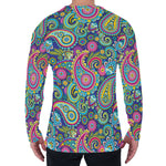 Colorful Paisley Pattern Print Men's Long Sleeve T-Shirt
