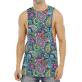 Colorful Paisley Pattern Print Men's Muscle Tank Top