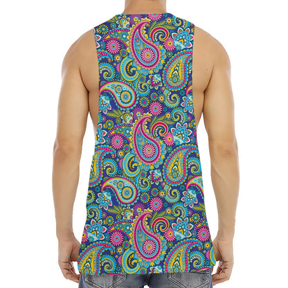 Colorful Paisley Pattern Print Men's Muscle Tank Top