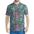 Colorful Paisley Pattern Print Men's Polo Shirt