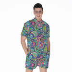 Colorful Paisley Pattern Print Men's Rompers