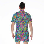 Colorful Paisley Pattern Print Men's Rompers