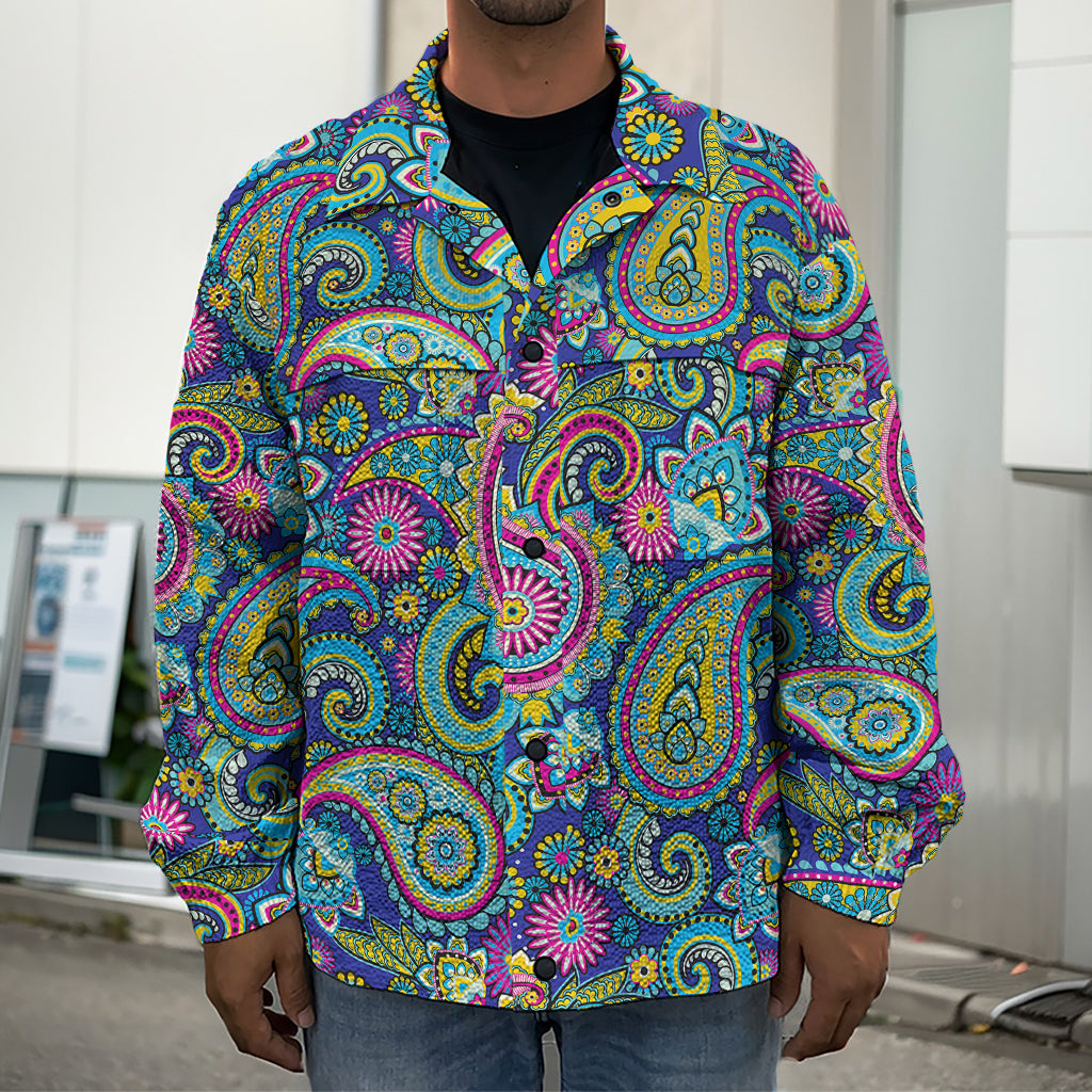 Colorful Paisley Pattern Print Men's Shirt Jacket