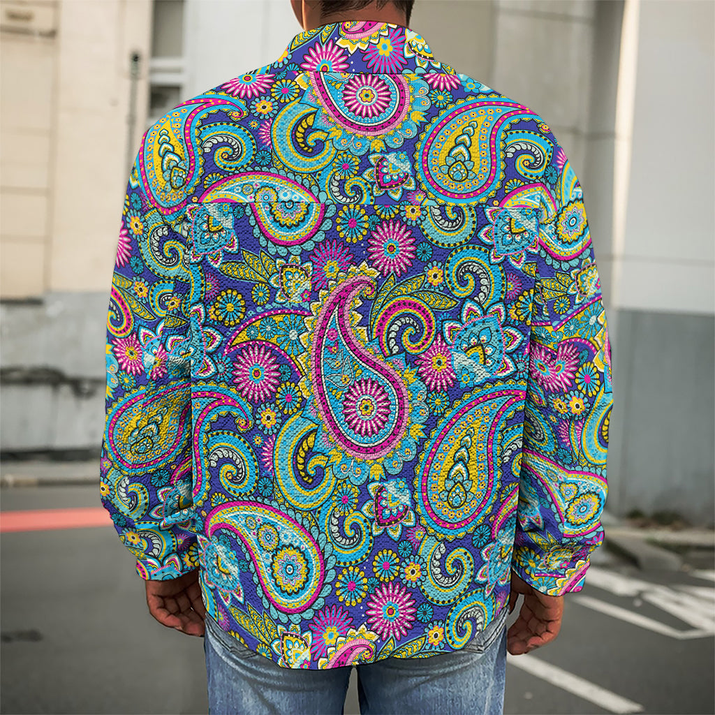 Colorful Paisley Pattern Print Men's Shirt Jacket
