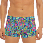 Colorful Paisley Pattern Print Men's Short Boxer Briefs