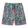 Colorful Paisley Pattern Print Men's Swim Trunks