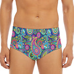 Colorful Paisley Pattern Print Men's Triangle Swim Briefs
