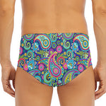 Colorful Paisley Pattern Print Men's Triangle Swim Briefs