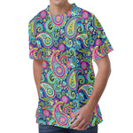 Colorful Paisley Pattern Print Men's Velvet T-Shirt