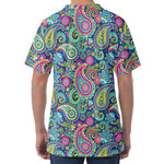 Colorful Paisley Pattern Print Men's Velvet T-Shirt