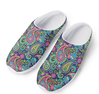 Colorful Paisley Pattern Print Mesh Casual Shoes