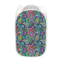 Colorful Paisley Pattern Print Mesh Laundry Hamper