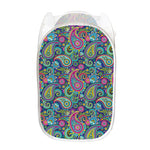 Colorful Paisley Pattern Print Mesh Laundry Hamper