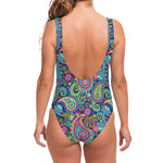 Colorful Paisley Pattern Print One Piece Swimsuit