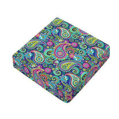 Colorful Paisley Pattern Print Outdoor Seat Cushion Cover