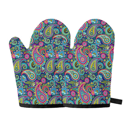 Colorful Paisley Pattern Print Oven Mitts