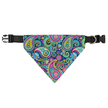 Colorful Paisley Pattern Print Over The Collar Dog Bandana