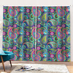 Colorful Paisley Pattern Print Pencil Pleat Curtains