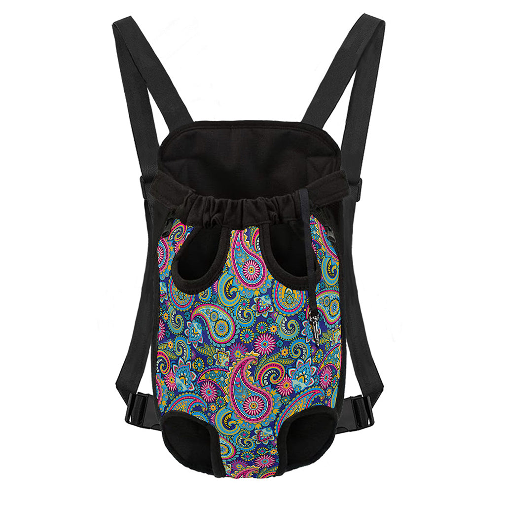 Colorful Paisley Pattern Print Pet Carrier Backpack
