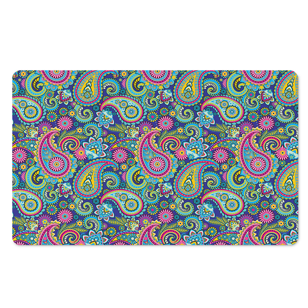 Colorful Paisley Pattern Print Polyester Doormat