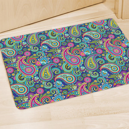 Colorful Paisley Pattern Print Polyester Doormat