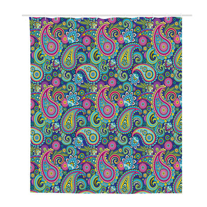 Colorful Paisley Pattern Print Polyester Shower Curtain