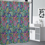 Colorful Paisley Pattern Print Premium Shower Curtain