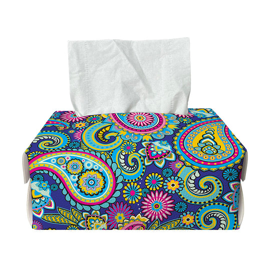 Colorful Paisley Pattern Print Rectangle Tissue Box Cover