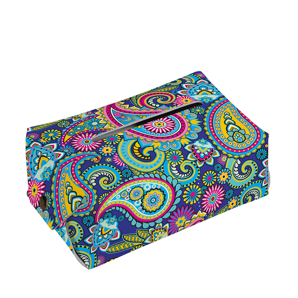 Colorful Paisley Pattern Print Rectangle Tissue Box Cover