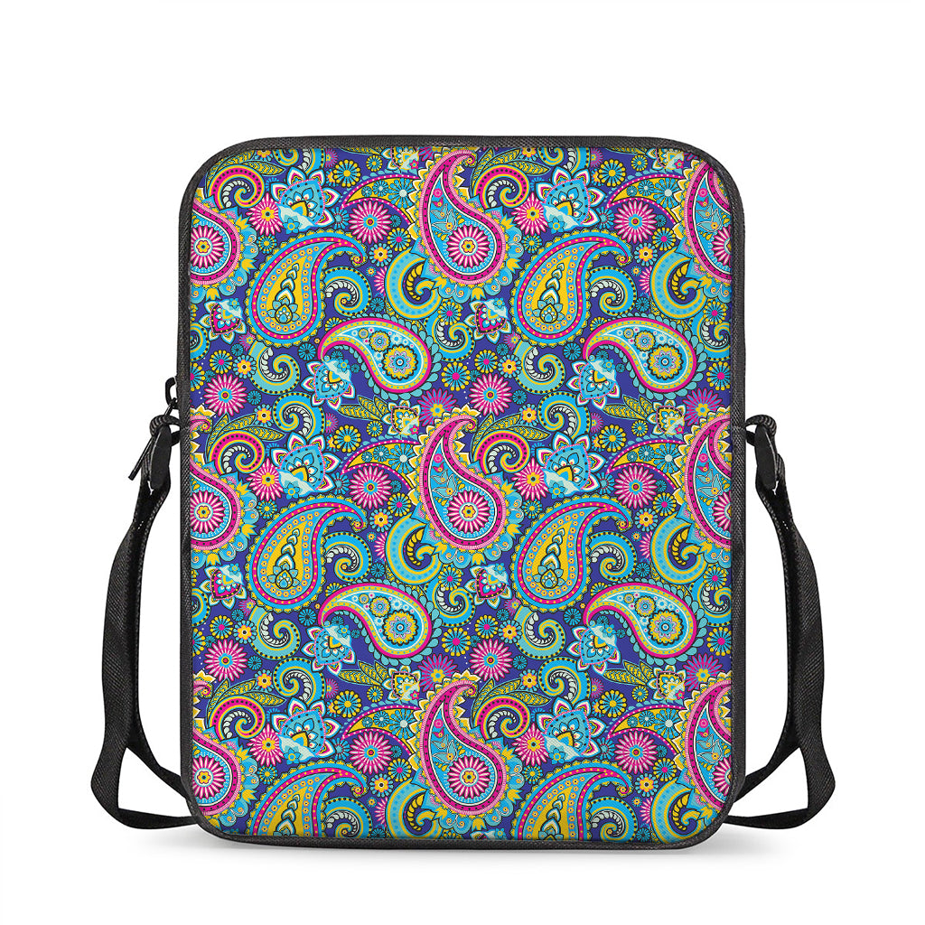 Colorful Paisley Pattern Print Rectangular Crossbody Bag