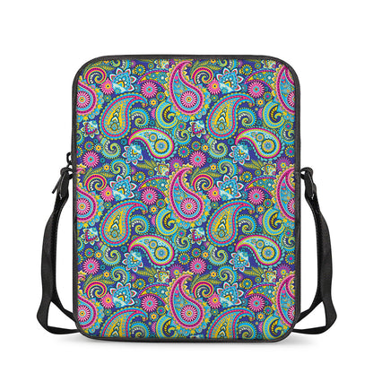 Colorful Paisley Pattern Print Rectangular Crossbody Bag