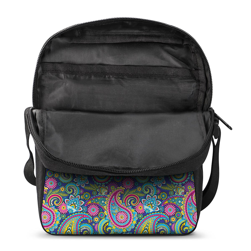 Colorful Paisley Pattern Print Rectangular Crossbody Bag